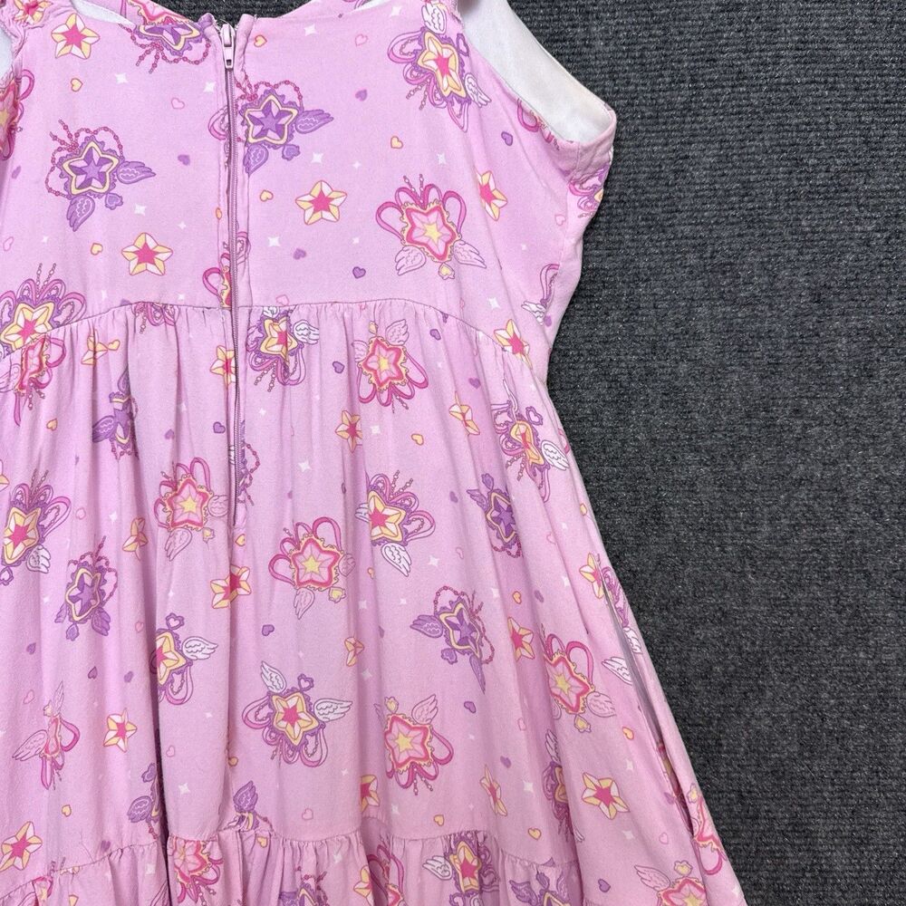 Hot Topic Sweet Society Kawaii Mini Dress S Pink Hearts Stars Coquette Princess - Picture 6 of 11